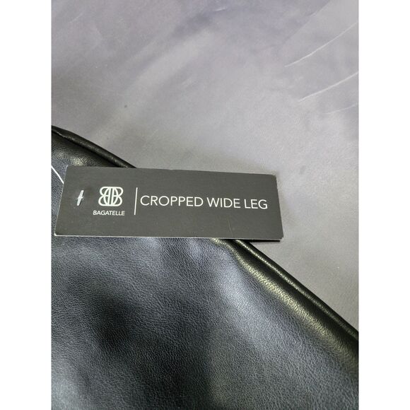 Bagatelle Collection Women's Black Faux Leather Wide Leg Pants Size XL NWT - Picture 7 of 13